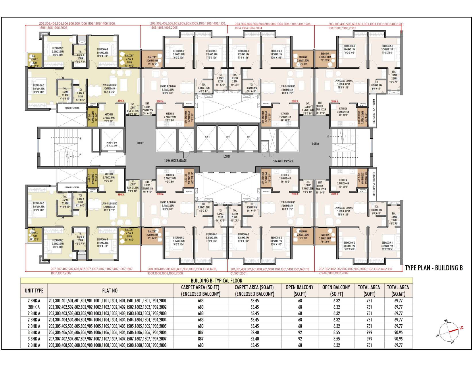 Building B - Typical Floor Plan